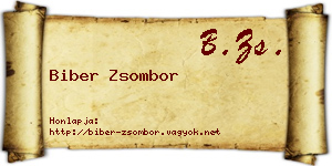 Biber Zsombor névjegykártya